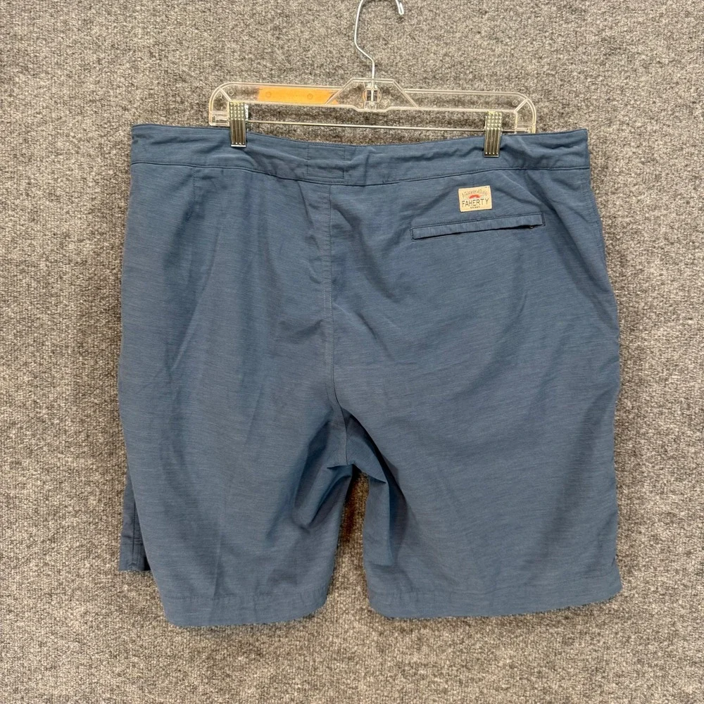 Faherty All Day Shorts Men 38 Blue Stretch Hybrid Boardshorts Swim Trunks Casual